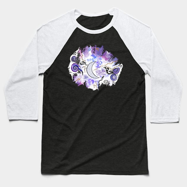 Moon Magic Baseball T-Shirt by Orchid's Art
